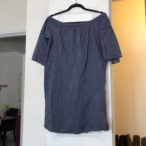 Madewell off the shoulder navy dress